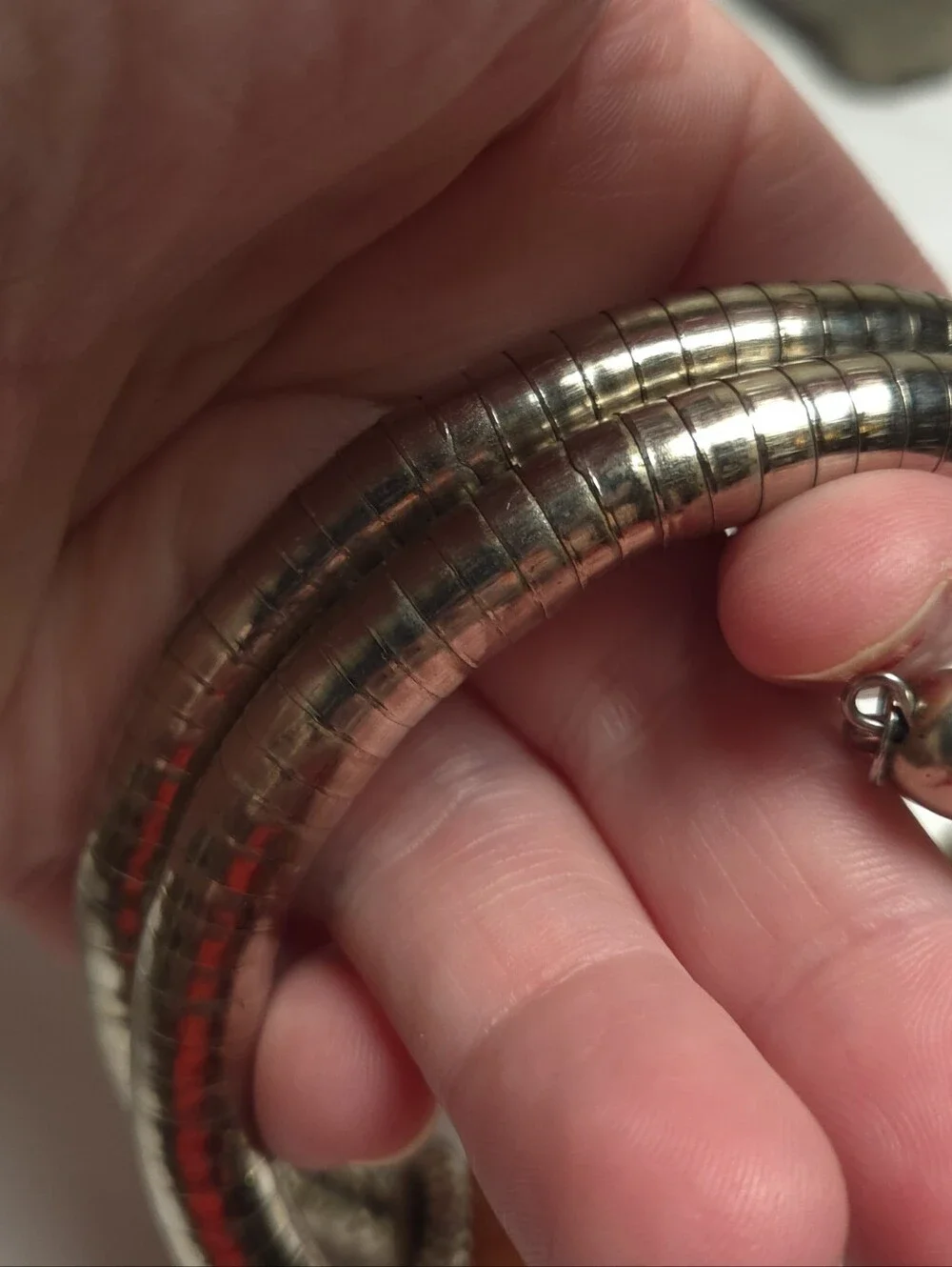 Vintage Orange Beaded Snake Coil Wrap Around Bracelet